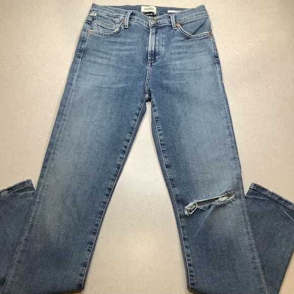Citizens Of Humanity Rocket Ankle High Rise Skinny 25 Medium Distressed … - Picture 4 of 9